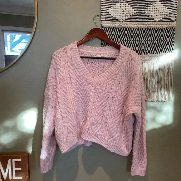 PACSUN LA HEARTS KNIT PINK SWEATER L - Picture 2 of 5